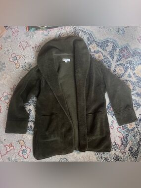 Koolaburra Olive Green Sherpa Jacket with Shawl Collar